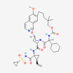 (3R,5S,8S)-8-cyclohexyl-N-[(1R,2S)-1-(cyclopropylsulfonylcarbamoyl)-2-ethenylcyclopropyl]-18-methoxy-13,13-dimethyl-7,10-dioxo-2,11-dioxa-6,9,23-triazatetracyclo[15.6.2.13,6.020,24]hexacosa-1(23),17,19,21,24-pentaene-5-carboxamide