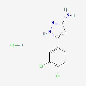 molecular formula C9H8Cl3N3 B1283906 Chlorhydrate de 5-amino-3-(3,4-dichlorophényl)pyrazole CAS No. 1025447-55-5