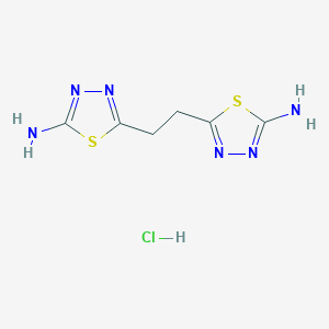 molecular formula C6H9ClN6S2 B1283907 5-[2-(5-Amino-1,3,4-thiadiazol-2-yl)ethyl]-1,3,4-thiadiazol-2-amine;hydrochloride CAS No. 1049735-78-5