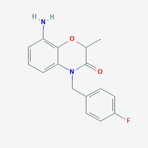 molecular formula C16H15FN2O2 B12839079 8-Amino-4-(4-fluorobenzyl)-2-methyl-2H-1,4-benzoxazin-3(4H)-one 