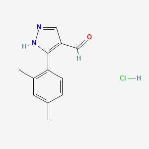 5-(2,4-dimethylphenyl)-1H-pyrazole-4-carbaldehyde hydrochloride