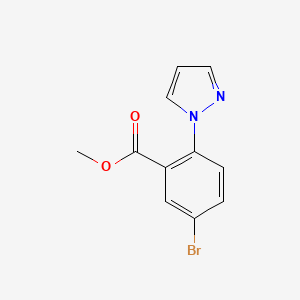 molecular formula C11H9BrN2O2 B12839100 Methyl 5-bromo-2-(1H-pyrazol-1-yl)benzoate 