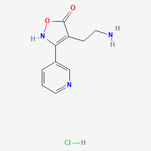 molecular formula C10H12ClN3O2 B1283912 4-(2-aminoethyl)-3-(3-pyridinyl)-5(2H)-isoxazolone hydrochloride CAS No. 1049738-55-7