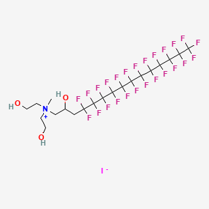 Bis(2-hydroxyethyl)methyl(4,4,5,5,6,6,7,7,8,8,9,9,10,10,11,11,12,12,13,13,14,14,15,15,15-pentacosafluoro-2-hydroxypentadecyl)ammonium iodide