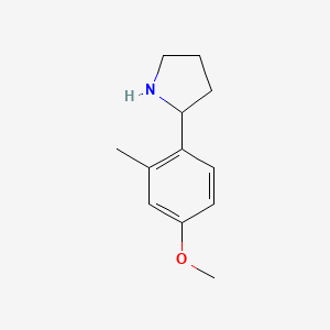 molecular formula C12H17NO B12839177 2-(4-Methoxy-2-methylphenyl)pyrrolidine 