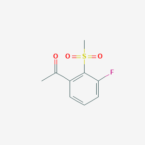 molecular formula C9H9FO3S B12839211 3'-Fluoro-2'-(methylsulfonyl)acetophenone 