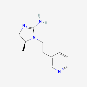 molecular formula C11H16N4 B12839231 (S)-5-Methyl-1-(2-(pyridin-3-yl)ethyl)-4,5-dihydro-1H-imidazol-2-amine 