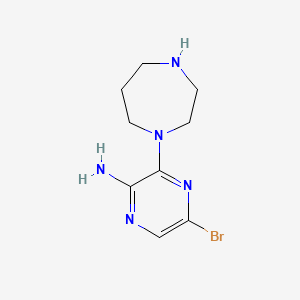 molecular formula C9H14BrN5 B1283925 5-Bromo-3-(1,4-diazepan-1-yl)pyrazin-2-amine CAS No. 893612-22-1