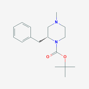 molecular formula C17H26N2O2 B12839257 tert-Butyl (R)-2-benzyl-4-methylpiperazine-1-carboxylate 