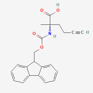 molecular formula C22H21NO4 B12839301 (S)-2-((((9H-Fluoren-9-yl)methoxy)carbonyl)amino)-2-methylhex-5-ynoic acid CAS No. 1198791-66-0