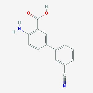 molecular formula C14H10N2O2 B12839313 4-Amino-3'-cyano[1,1'-biphenyl]-3-carboxylic acid 