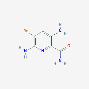 molecular formula C6H7BrN4O B12839321 3,6-diamino-5-bromopyridine-2-carboxamide 