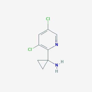 molecular formula C8H8Cl2N2 B12839327 1-(3,5-Dichloropyridin-2-yl)cyclopropan-1-amine 