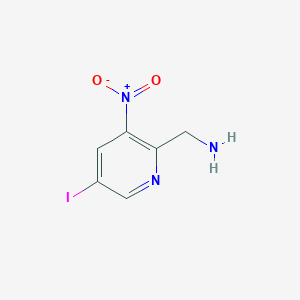 molecular formula C6H6IN3O2 B12839365 (5-Iodo-3-nitropyridin-2-yl)methanamine 