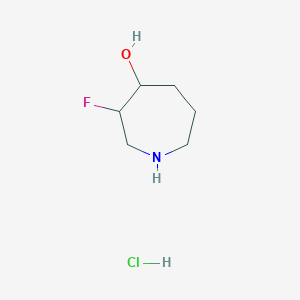 molecular formula C6H13ClFNO B12839414 3-Fluoroazepan-4-ol hydrochloride 