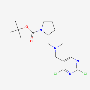 molecular formula C16H24Cl2N4O2 B12839437 tert-Butyl 2-((((2,4-dichloropyrimidin-5-yl)methyl)(methyl)amino)methyl)pyrrolidine-1-carboxylate 