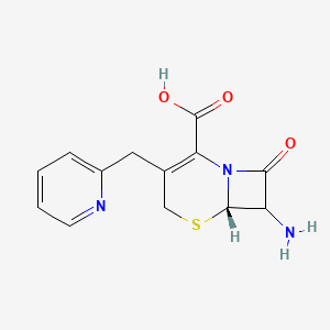 molecular formula C13H13N3O3S B12839490 (6S)-7-amino-8-oxo-3-(pyridin-2-ylmethyl)-5-thia-1-azabicyclo[4.2.0]oct-2-ene-2-carboxylic acid 