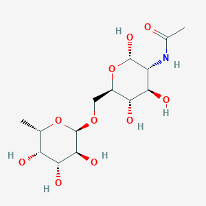 N-((2S,3R,4R,5S,6R)-2,4,5-Trihydroxy-6-((((2R,3S,4R,5S,6S)-3,4,5-trihydroxy-6-methyltetrahydro-2H-pyran-2-yl)oxy)methyl)tetrahydro-2H-pyran-3-yl)acetamide