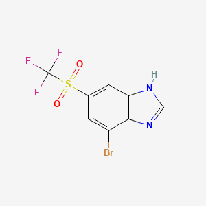 molecular formula C8H4BrF3N2O2S B12839614 4-Bromo-6-[(trifluoromethyl)sulphonyl]-1H-benzimidazole 