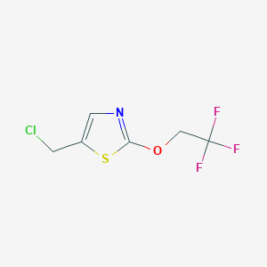 molecular formula C6H5ClF3NOS B12839627 Thiazole, 5-(chloromethyl)-2-(2,2,2-trifluoroethoxy)- 