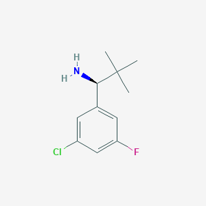 molecular formula C11H15ClFN B12839636 (S)-1-(3-chloro-5-fluorophenyl)-2,2-dimethylpropan-1-amine 