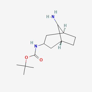 molecular formula C13H24N2O2 B12839653 rel-tert-Butyl ((1R,3s,5S,8r)-8-aminobicyclo[3.2.1]octan-3-yl)carbamate 