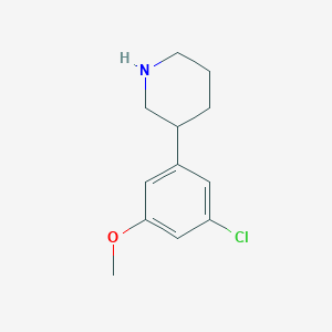 molecular formula C12H16ClNO B12839660 3-(3-Chloro-5-methoxyphenyl)piperidine 