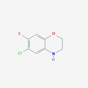 molecular formula C8H7ClFNO B12839673 6-chloro-7-fluoro-3,4-dihydro-2H-benzo[b][1,4]oxazine 