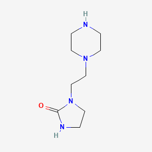 molecular formula C9H18N4O B1283970 1-[2-(Piperazin-1-yl)ethyl]imidazolidin-2-one CAS No. 104087-61-8