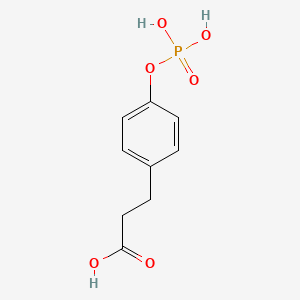 molecular formula C9H11O6P B12839733 3-(4-(Phosphonooxy)phenyl)propanoic acid 