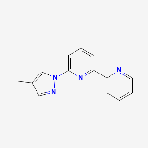 molecular formula C14H12N4 B12839760 2,2'-Bipyridine, 6-(4-methyl-1H-pyrazol-1-yl) 