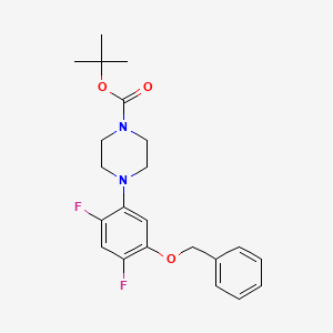 molecular formula C22H26F2N2O3 B12839785 Tert-butyl 4-(5-(benzyloxy)-2,4-difluorophenyl)piperazine-1-carboxylate 