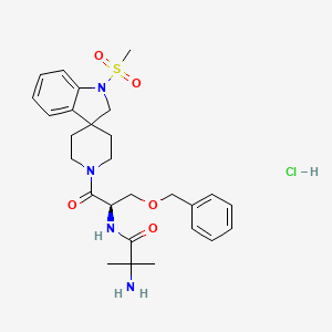 (R)-2-Amino-N-(3-(benzyloxy)-1-(1-(methylsulfonyl)spiro[indoline-3,4'-piperidin]-1'-yl)-1-oxopropan-2-yl)-2-methylpropanamide hydrochloride