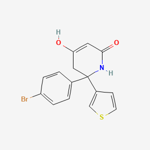 6-(4-Bromophenyl)-4-hydroxy-6-(thiophen-3-yl)-5,6-dihydropyridin-2(1H)-one