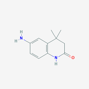 molecular formula C11H14N2O B1283987 6-Amino-3,4-dihydro-4,4-dimethyl-2(1h)-quinolinone 