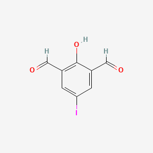 molecular formula C8H5IO3 B12839895 2-Hydroxy-5-iodoisophthalaldehyde 