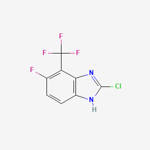 molecular formula C8H3ClF4N2 B12839921 2-Chloro-5-fluoro-4-(trifluoromethyl)-1H-1,3-benzimidazole 