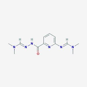 molecular formula C12H18N6O B12839932 N'-(6-(2-((dimethylamino)methylene)hydrazine-1-carbonyl)pyridin-2-yl)-N,N-dimethylformimidamide 