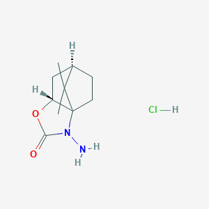 molecular formula C10H17ClN2O2 B12839977 (6R,7AR)-3-amino-8,8-dimethyltetrahydro-4h-3a,6-methanobenzo[d]oxazol-2(3h)-one hydrochloride 