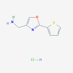 molecular formula C8H9ClN2OS B12839994 (2-(Thiophen-2-yl)oxazol-4-yl)methanamine hydrochloride 