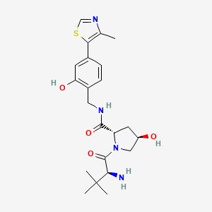 molecular formula C22H30N4O4S B12840053 (2S,4R)-1-((S)-2-Amino-3,3-dimethylbutanoyl)-4-hydroxy-N-(2-hydroxy-4-(4-methylthiazol-5-yl)benzyl)pyrrolidine-2-carboxamide 