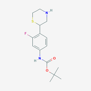 tert-Butyl (3-fluoro-4-(thiomorpholin-2-yl)phenyl)carbamate