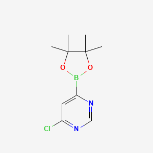 molecular formula C10H14BClN2O2 B12840108 4-Chloro-6-(4,4,5,5-tetramethyl-1,3,2-dioxaborolan-2-YL)pyrimidine 