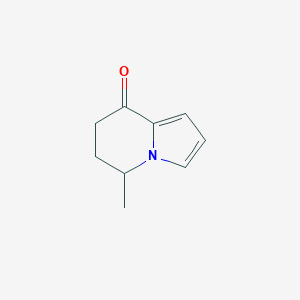 molecular formula C9H11NO B12840123 5-methyl-6,7-dihydroindolizin-8(5H)-one 