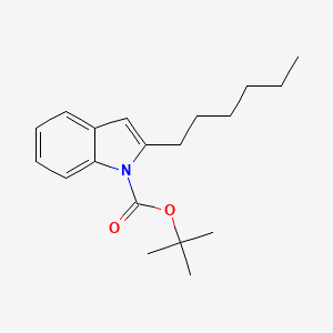 molecular formula C19H27NO2 B12840152 tert-Butyl 2-hexyl-1H-indole-1-carboxylate 