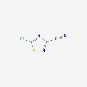 molecular formula C3ClN3S B12840189 5-Chloro-1,2,4-thiadiazole-3-carbonitrile 