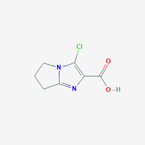 molecular formula C7H7ClN2O2 B12840193 3-Chloro-6,7-dihydro-5H-pyrrolo[1,2-a]imidazole-2-carboxylic acid 