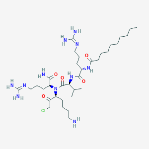 N-((6S,9S,12S)-1,17-Diamino-7-((S)-7-amino-1-chloro-2-oxoheptan-3-yl)-6-carbamoyl-1,17-diimino-9-isopropyl-8,11-dioxo-2,7,10,16-tetraazaheptadecan-12-yl)decanamide