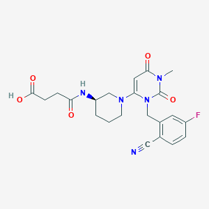 (R)-4-((1-(3-(2-Cyano-5-fluorobenzyl)-1-methyl-2,6-dioxo-1,2,3,6-tetrahydropyrimidin-4-yl)piperidin-3-yl)amino)-4-oxobutanoic acid