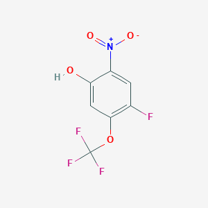 molecular formula C7H3F4NO4 B12840280 4-Fluoro-2-nitro-5-(trifluoromethoxy)phenol 